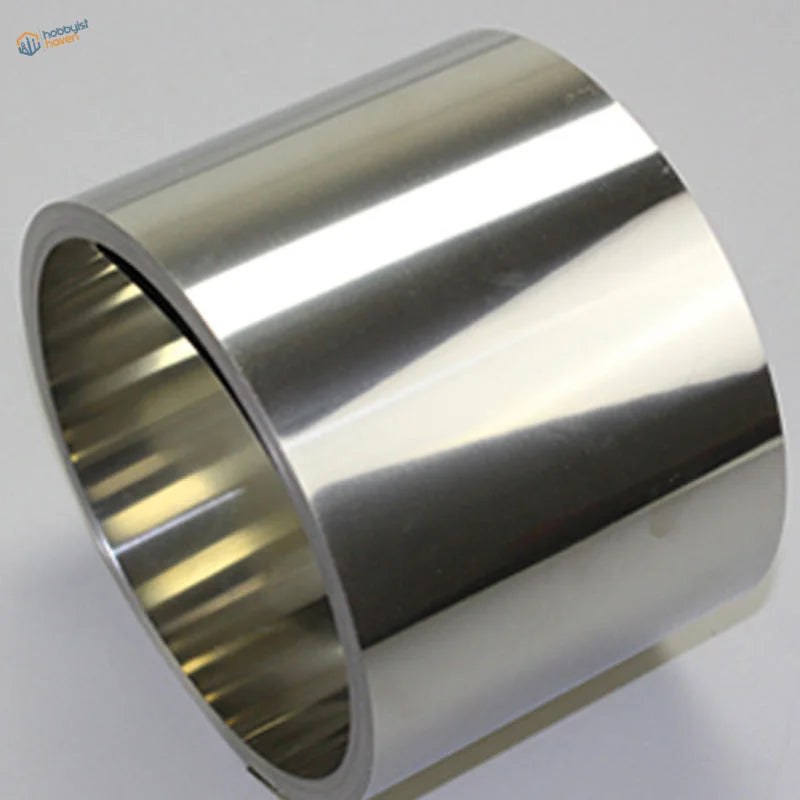 Shiny stainless steel foil sheet ring with beveled edges