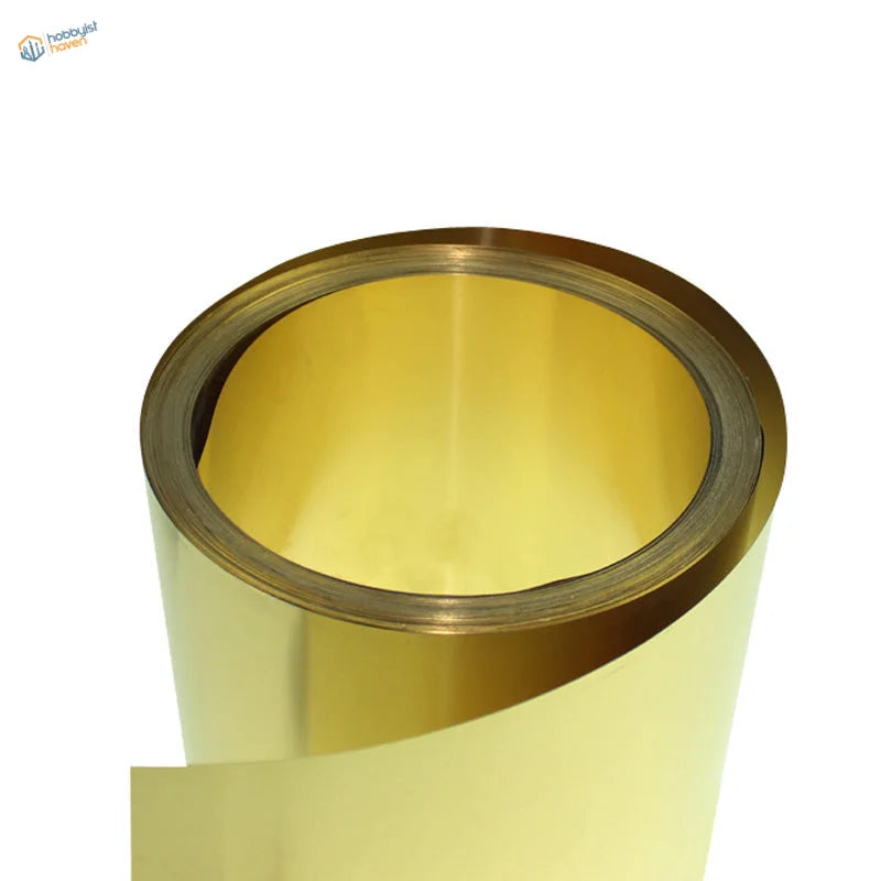 Shiny gold brass sheet roll for scale modeling tools, 0.01-1mm