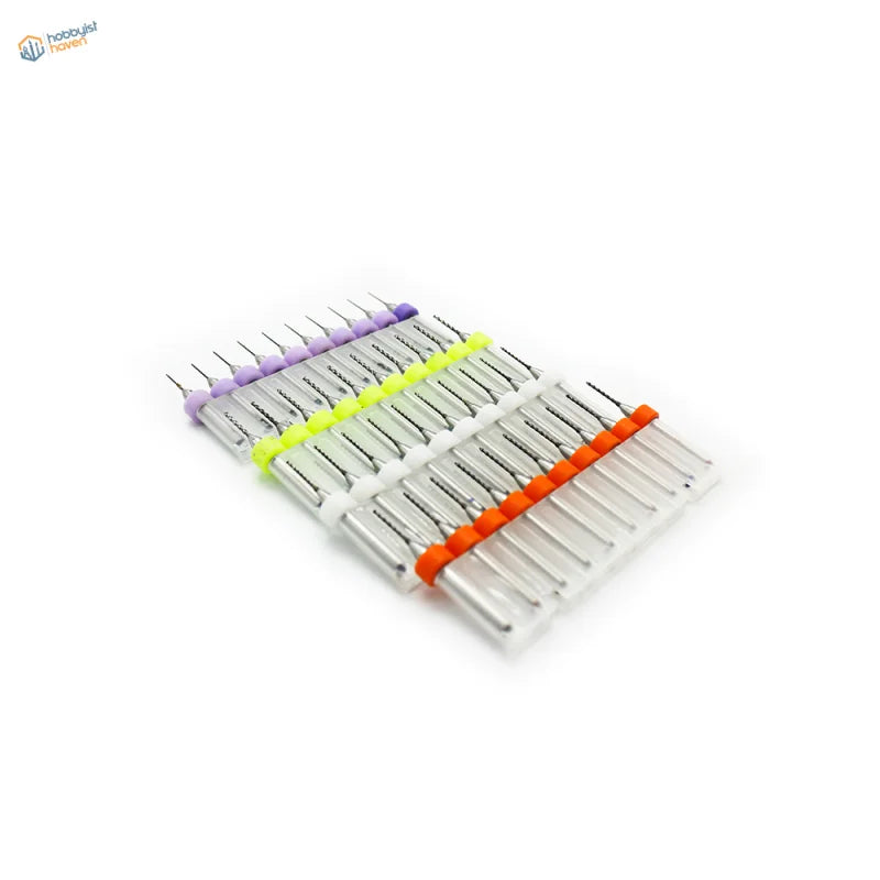 Colorful micro drill bits set with 0.1 to 2.0mm carbide bits and rubberized handles