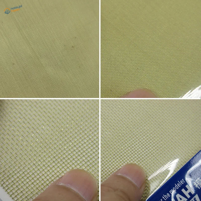Light green 0.12-0.99mm brass mesh with fine texture for scale models