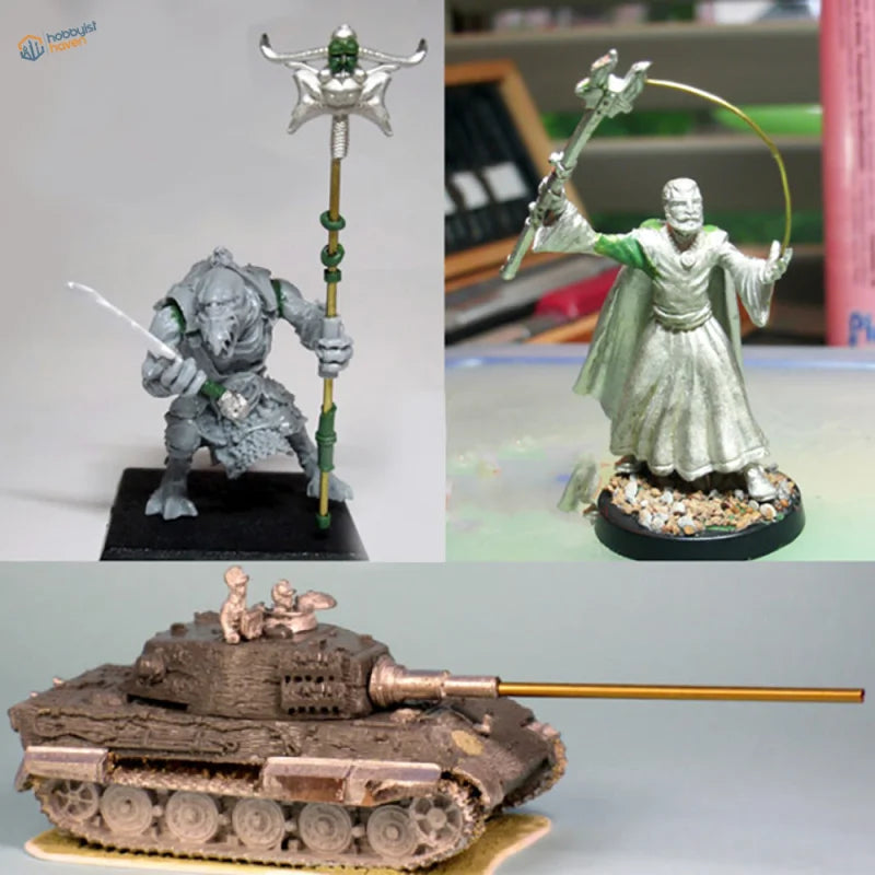 Three miniatures on 0.3~1.5 mm brass tubes for scale modeling