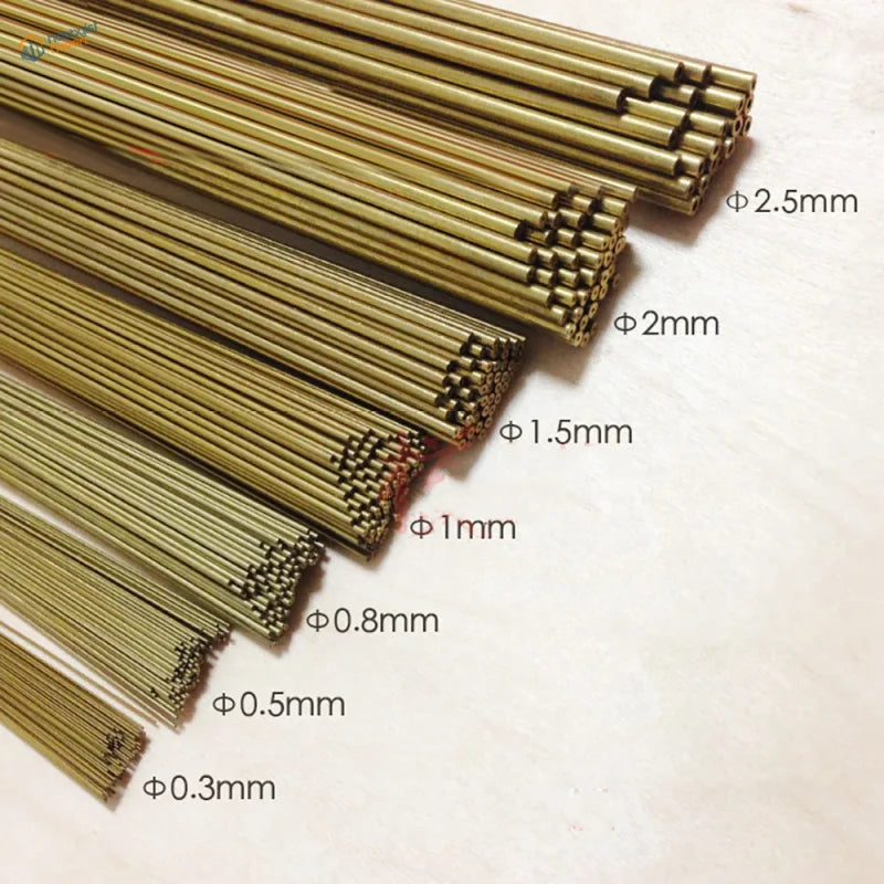 Golden brass welding rods 0.3-2.5mm for scale modeling brass tubes
