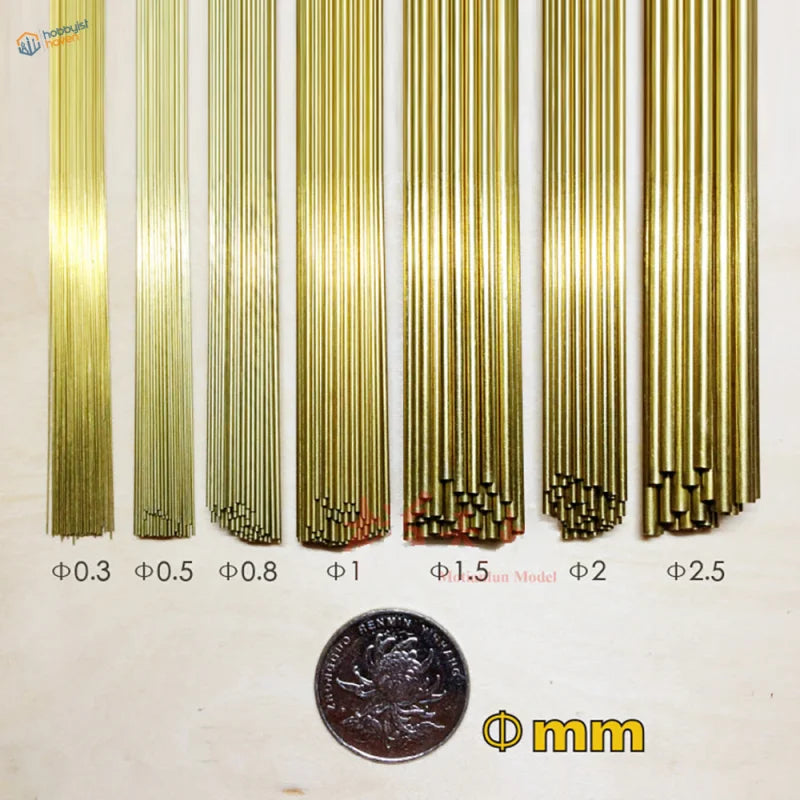 Golden brass welding rods 0.3-1.5 mm for scale modeling tools