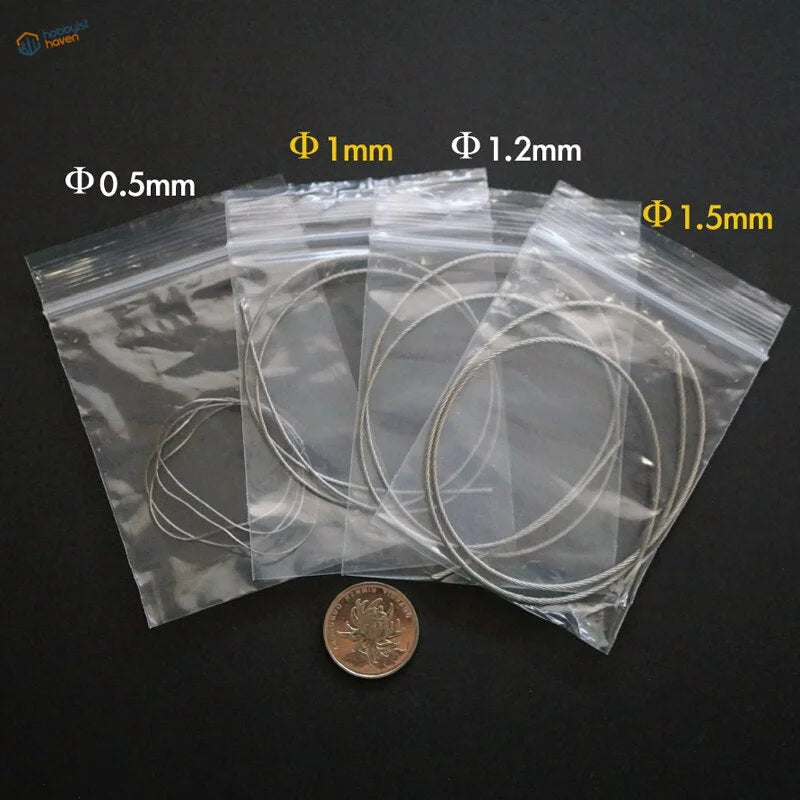 Silver 0.5-1.5mm tow cable spools for scale models in bags