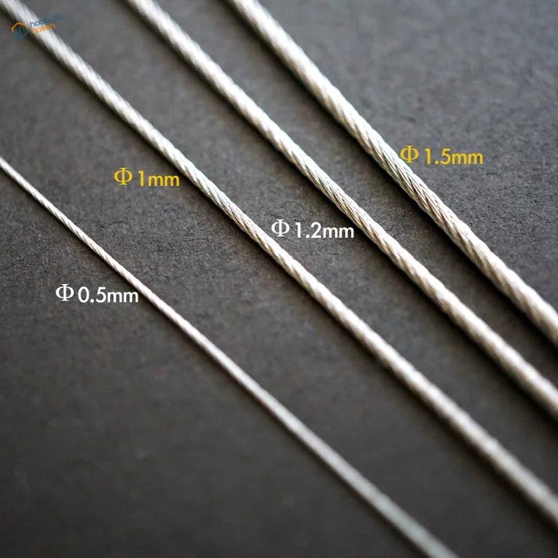 Silver twisted tow cable wires 0.5-1.5mm for scale models