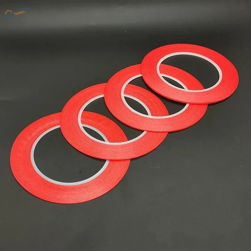 Red 0.5~2.0mm ultra-fine masking tape rolls with white core