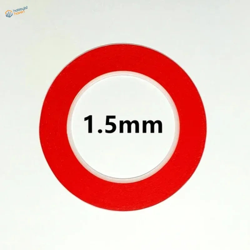 1.5mm thick red fine masking tape with white center and black text
