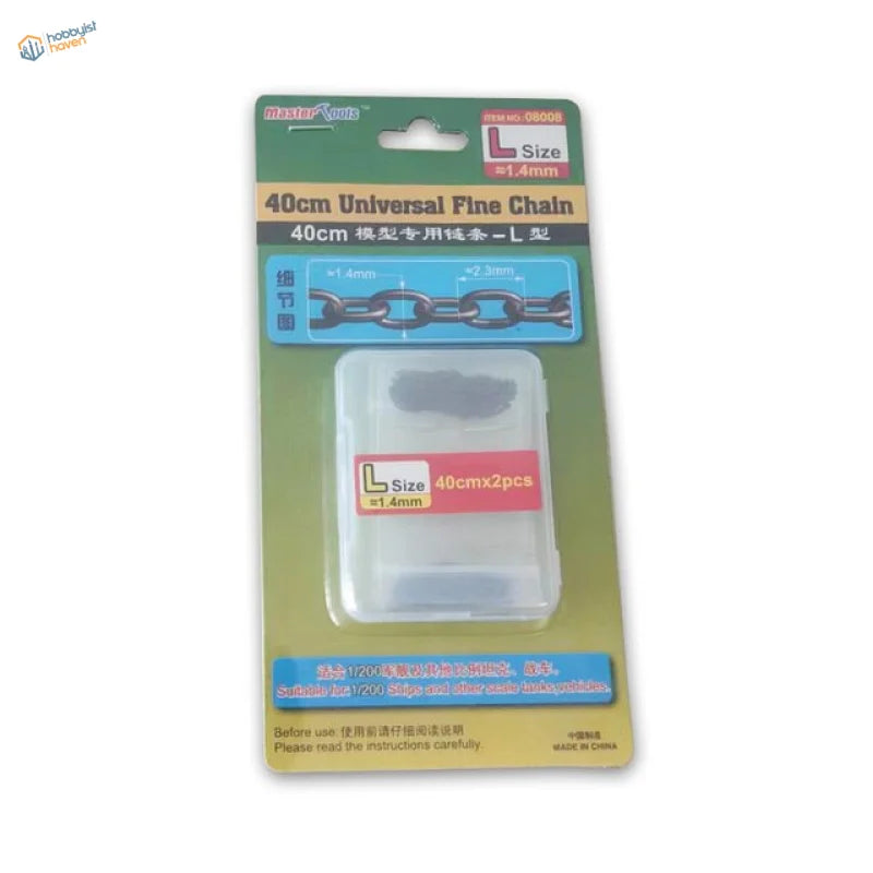 40cm 1.4mm black metal chain in clear pack for scale modeling tools