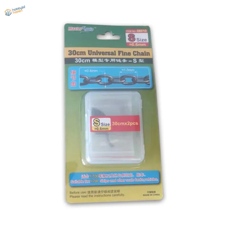 30cm S size 0.6mm fine metal chain in clear pack for scale modeling tools