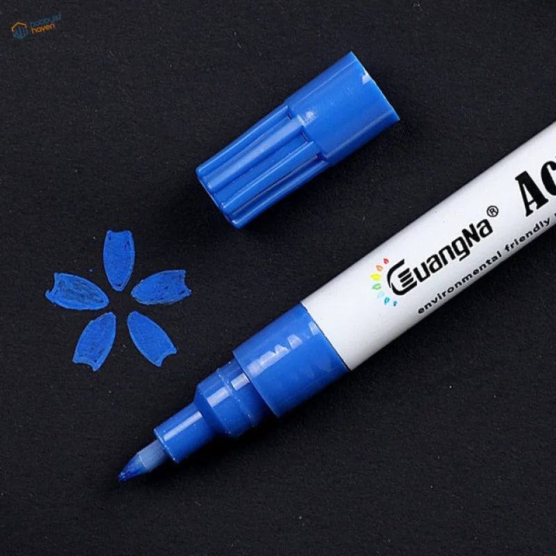 Euangna 0.7mm acrylic paint marker pen with blue cap