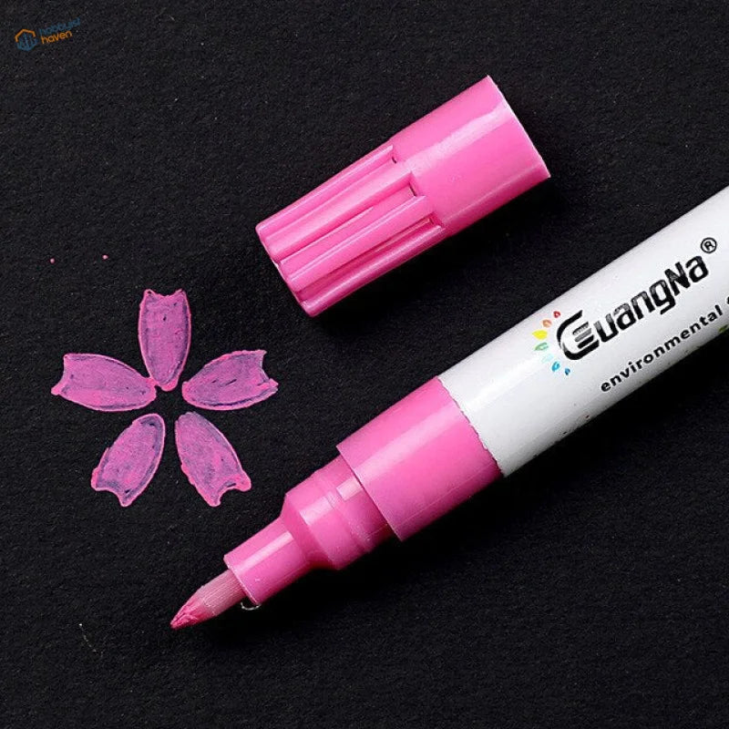 Cuangna 0.7mm acrylic paint marker pen with pink cap and white barrel