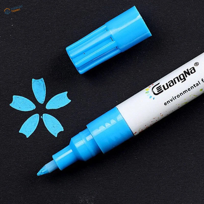 Euangna 0.7mm acrylic paint marker pen with bright blue tip