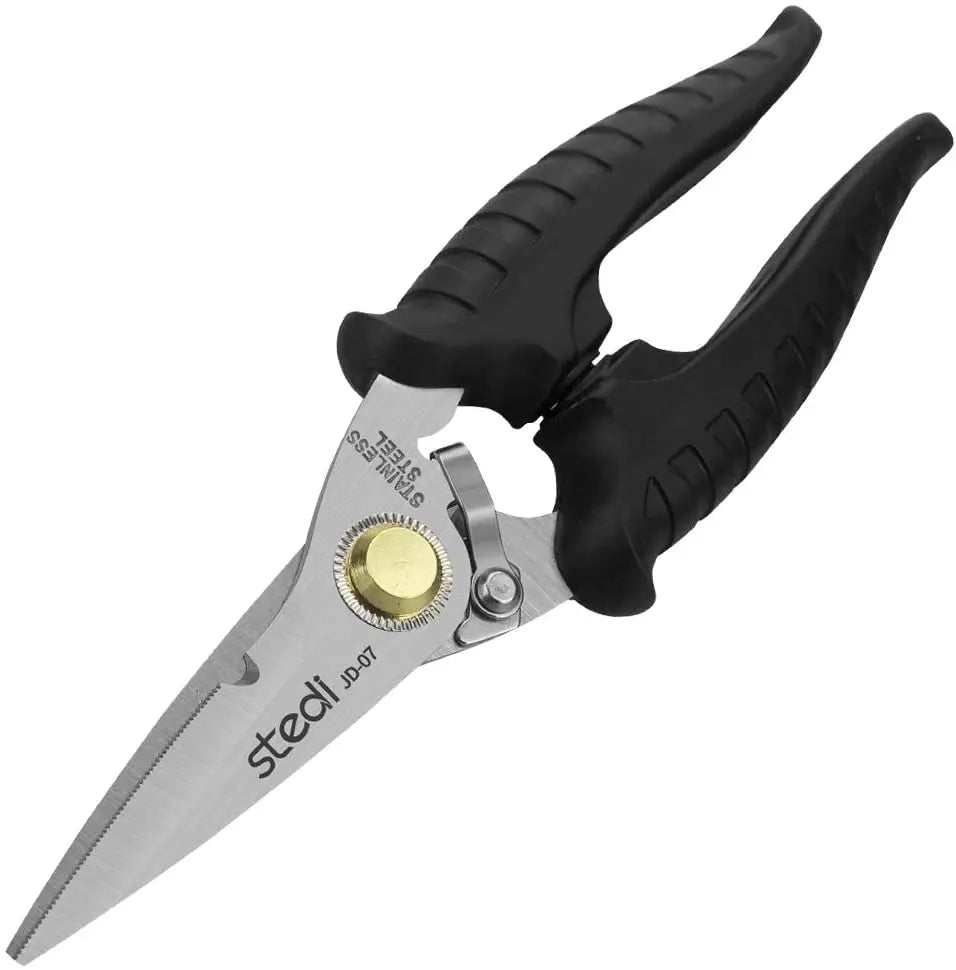 Stedi heavy-duty multipurpose hobby shears with black handles stainless steel blades and gold pivot ideal for precision hobby tools
