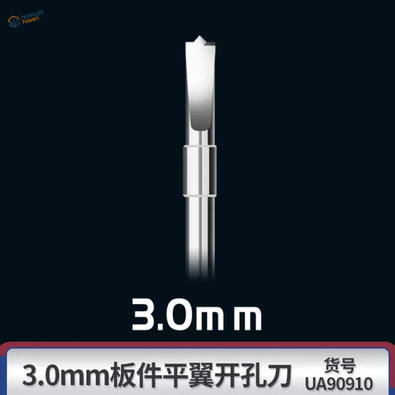 Silver 3.0mm circle engraving bit with flat blade for clean board perforations