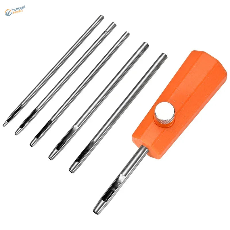 Six 1.0-3.5mm stainless steel circular scriber masking tape cutter needles