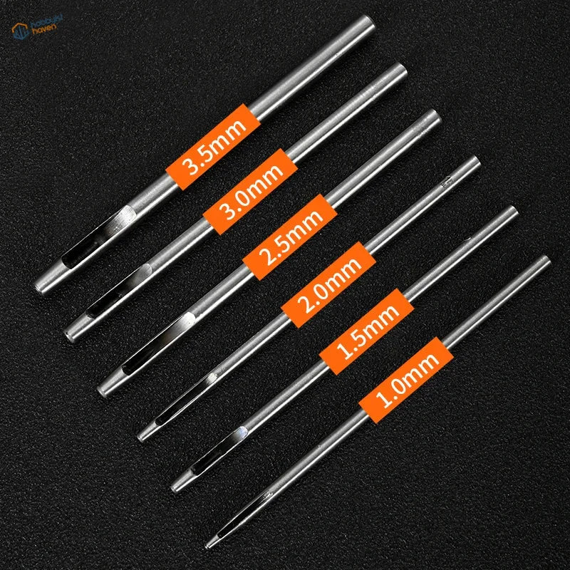 Set of 6 stainless steel needles 1.0-3.5mm for circular scriber masking tape cutter