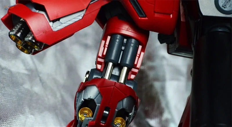 Red and black 1/100 hydraulic rods for MG Gunplas with gold accents
