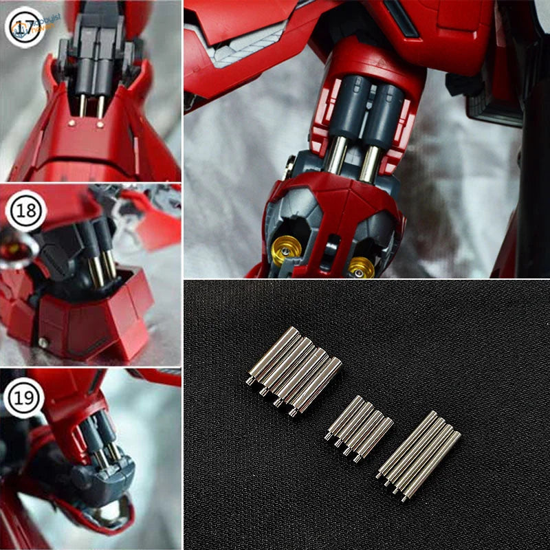 1/100 hydraulic rods for MG Gunplas: red black plastic arm with gold details