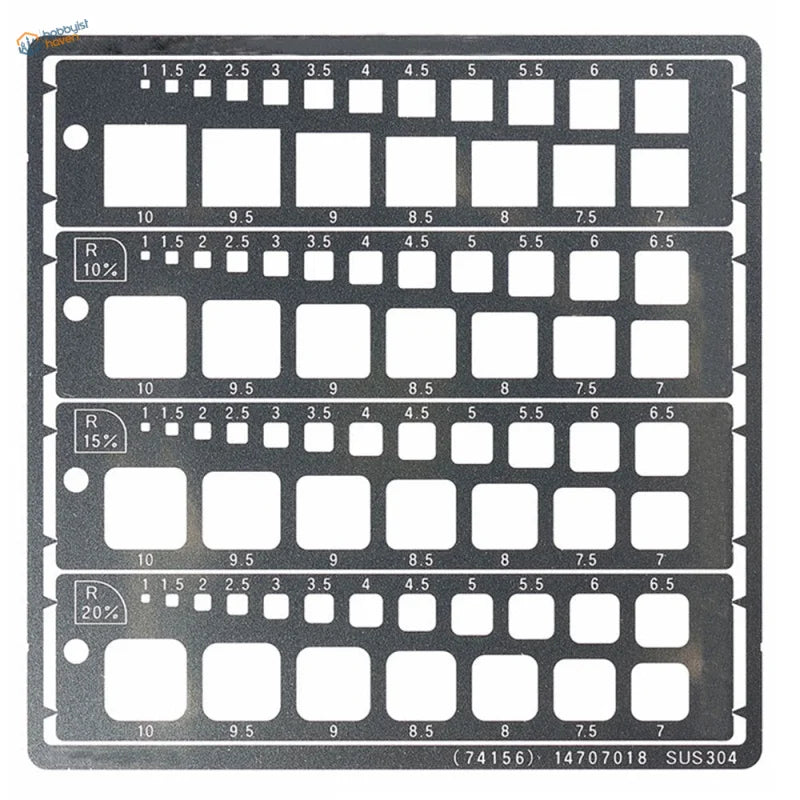 1-10mm square scribing template ruler for Gundam scale modeling