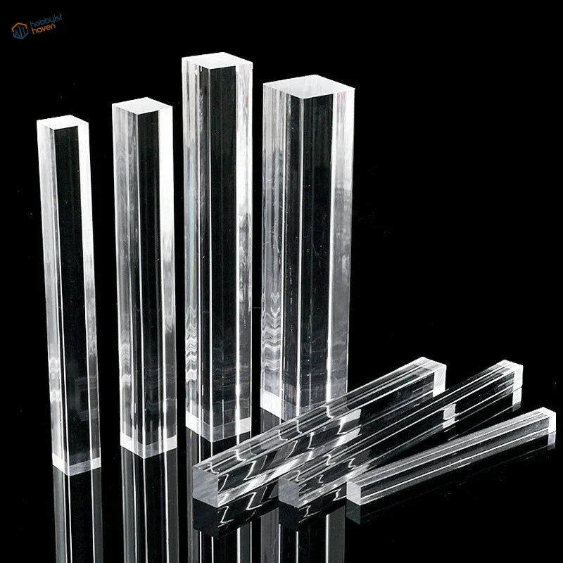 Clear multisize transparent square rods, polished acrylic blocks