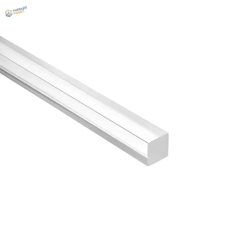 Silver transparent square rods multisize polished aluminum bar