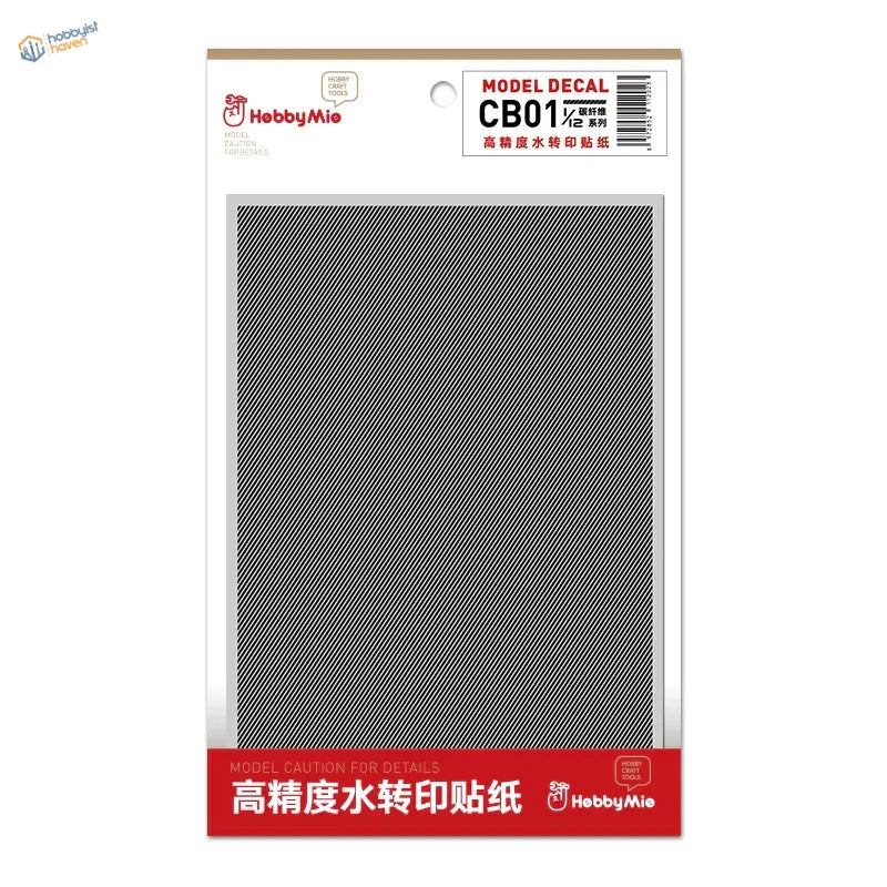 Hebbymie CB01 carbon fiber simulating decals sheet with gray lines
