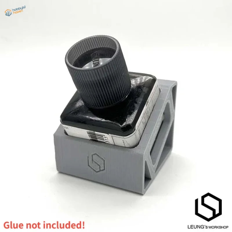Gray 3D-printed glue holders camera mount for scale modeling tools