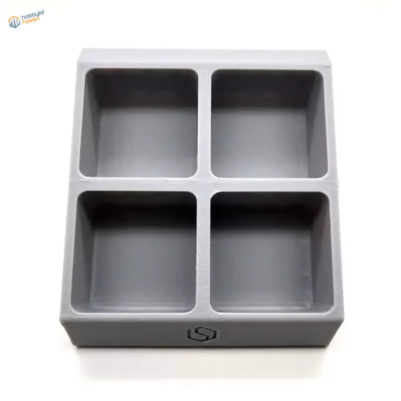 Gray 4-slot glue holder organizer for scale modeling tools