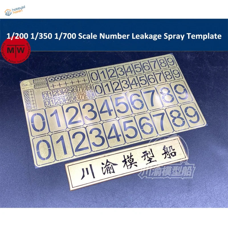 1/200 1/350 1/700 scale modeling stencils with numbers for ship models