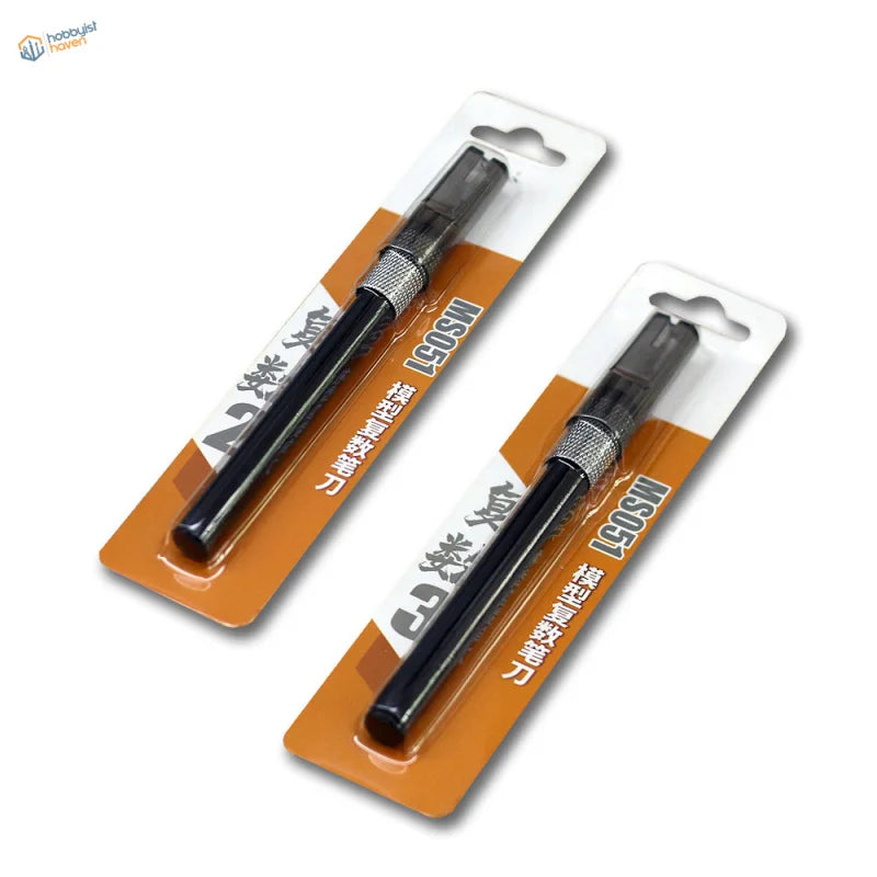 Black MS051 precision cutting knife with silver grip for scale modeling tools