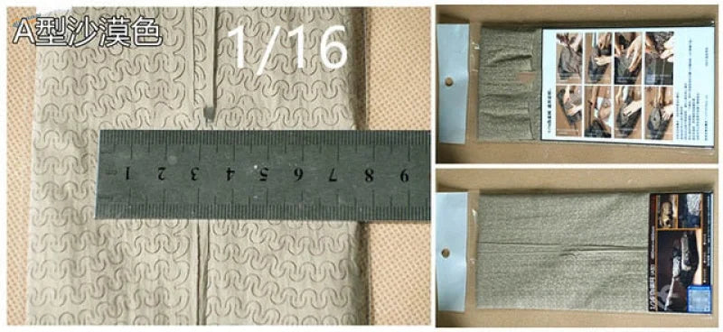 Textured beige camouflage nets strip with wavy pattern for 1/35 scale modeling