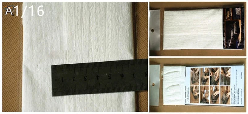 White textured camouflage nets with embossed pattern, ruler scale for 1/35 1/16 models