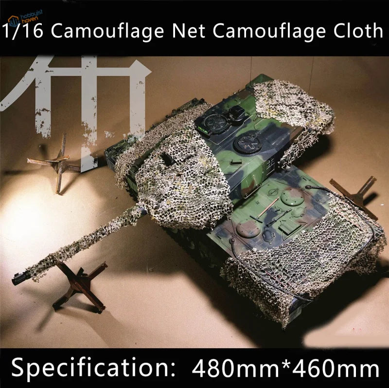 1/16 scale camouflage nets for model tanks in green beige mesh, scale modeling tools