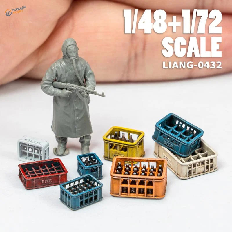 Gray plastic 1/48 scale soldier with rifle for soda bottles scale modeling tools