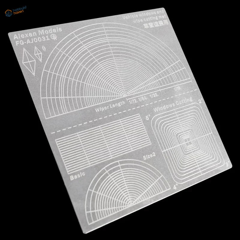 1/35 1/72 mask cutting stencil for vehicle windows and windshield wipers