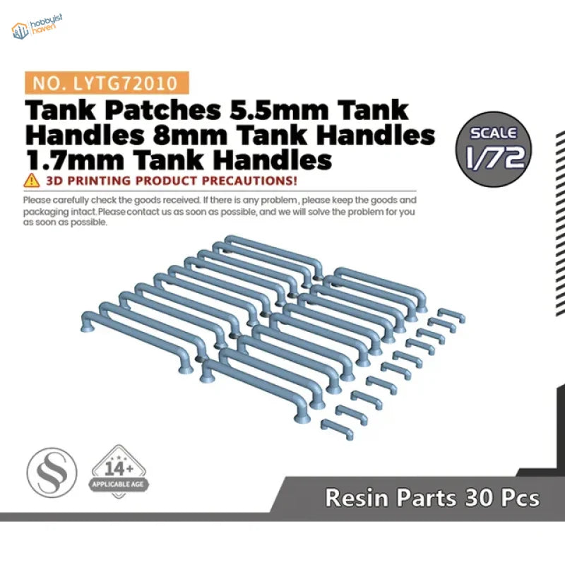 Set of 30 precision hobby tank handrails for 1/72 scale models