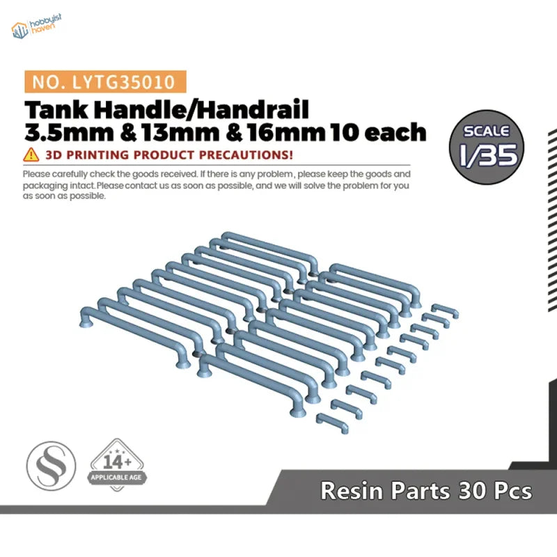 Set of 30 gray precision hobby tank handrails, 3.5mm 13mm 16mm for 1/35 1/72 models