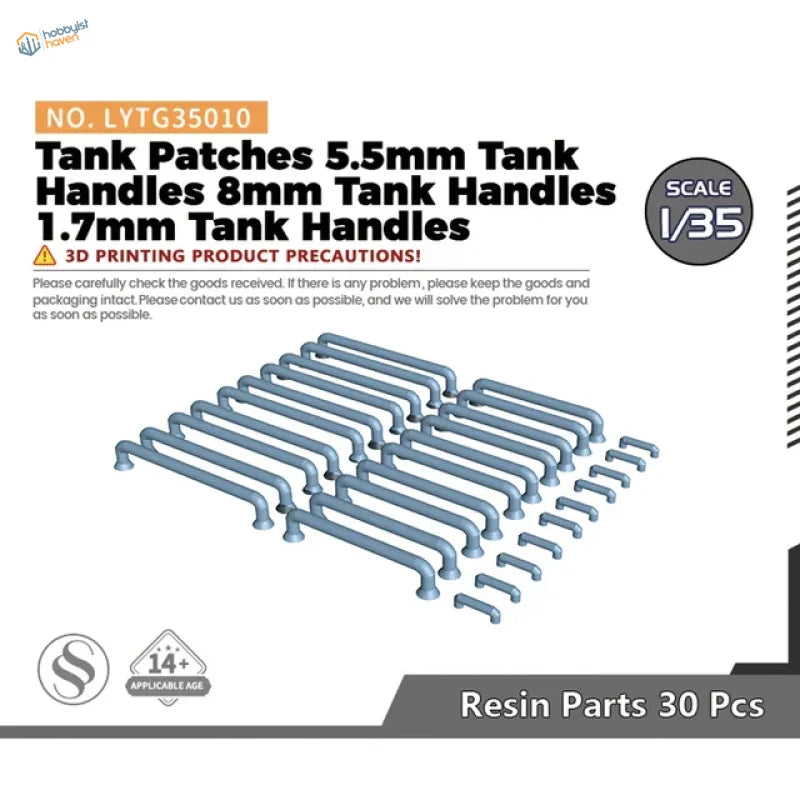 Set of 30 precision hobby tank handrails for 1/35 scale models