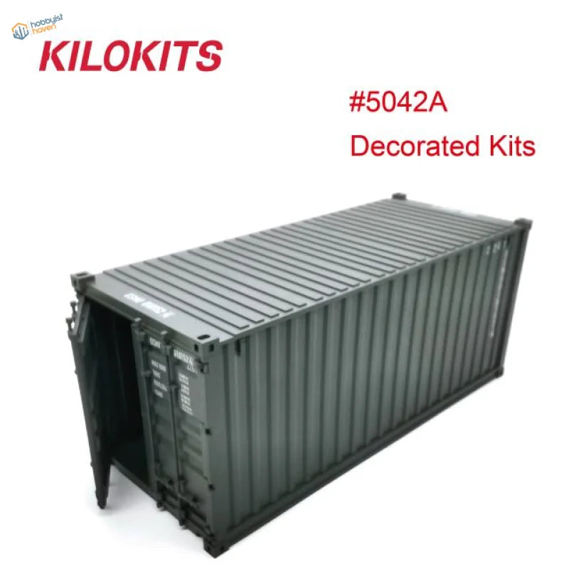 1/35 dark gray 20ft container model kit with open rear door