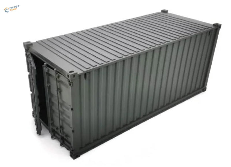 Dark gray 1/35 20ft container model kit with corrugated siding