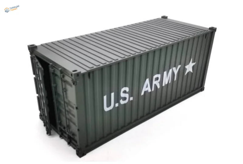 Dark green U.S. 20ft container model kit back view