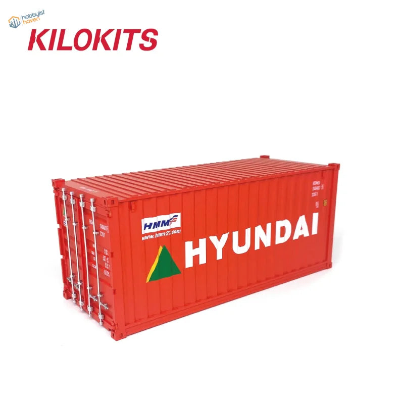 Red Hyundai 1/35 20ft shipping container model by kilokits designed for precision hobby tools and scale modeling tools
