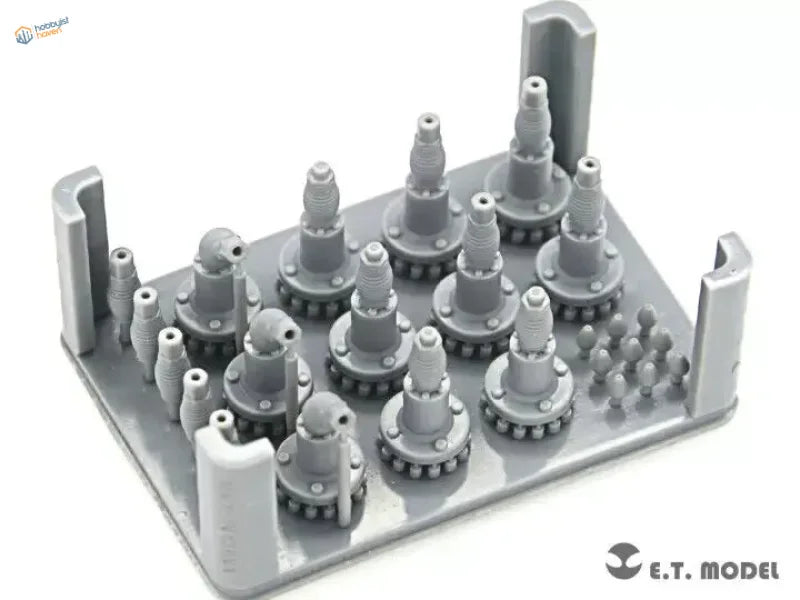 1/35 3D-printed realistic antenna mast base with gray plastic gears and bolts