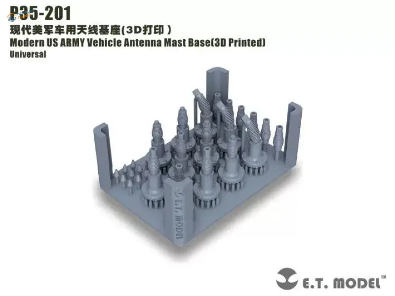 Gray 1/35 3D-printed US army realistic antenna mast base model