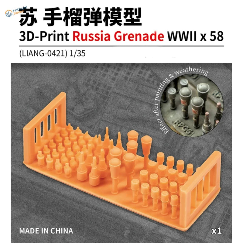 1/35 3D-printed WWII Russian grenade scale model from WWII grenades set