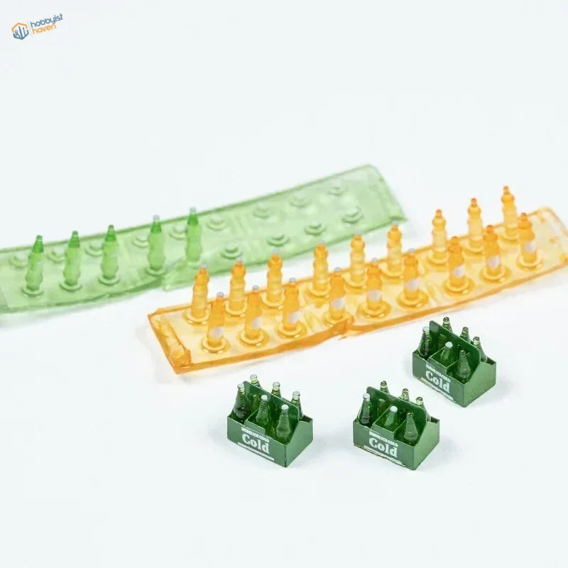 1/35 scale green coke bottles crate with cold branding for model building tools