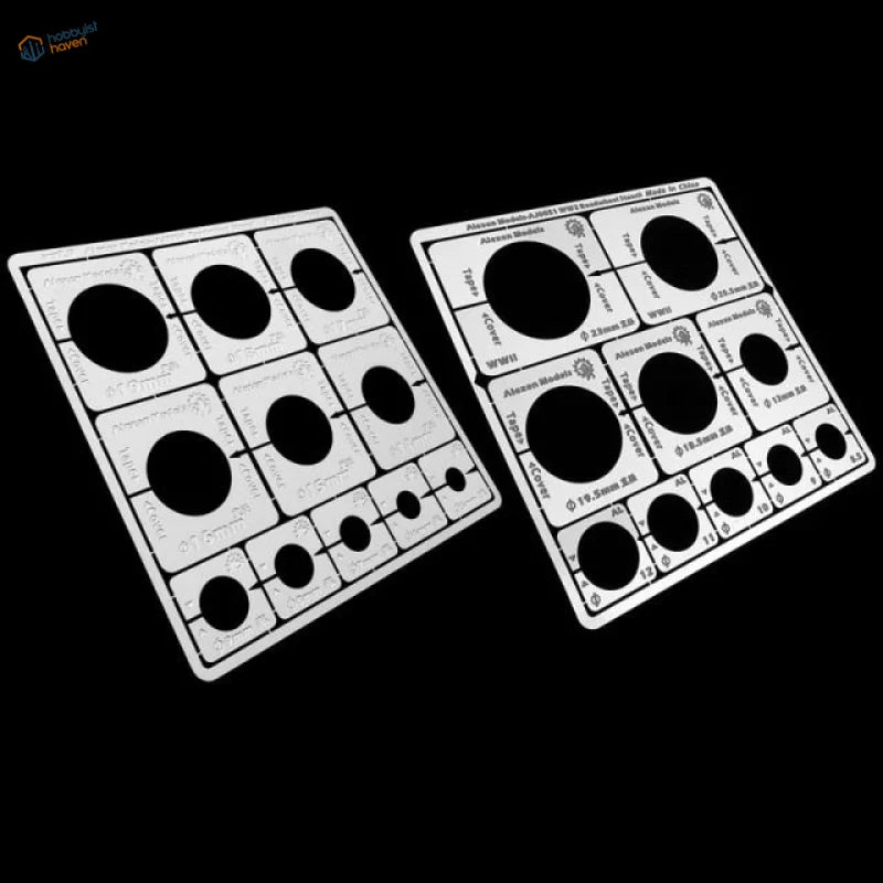 1/35 scale modeling stencils for AFV wheels with lens templates