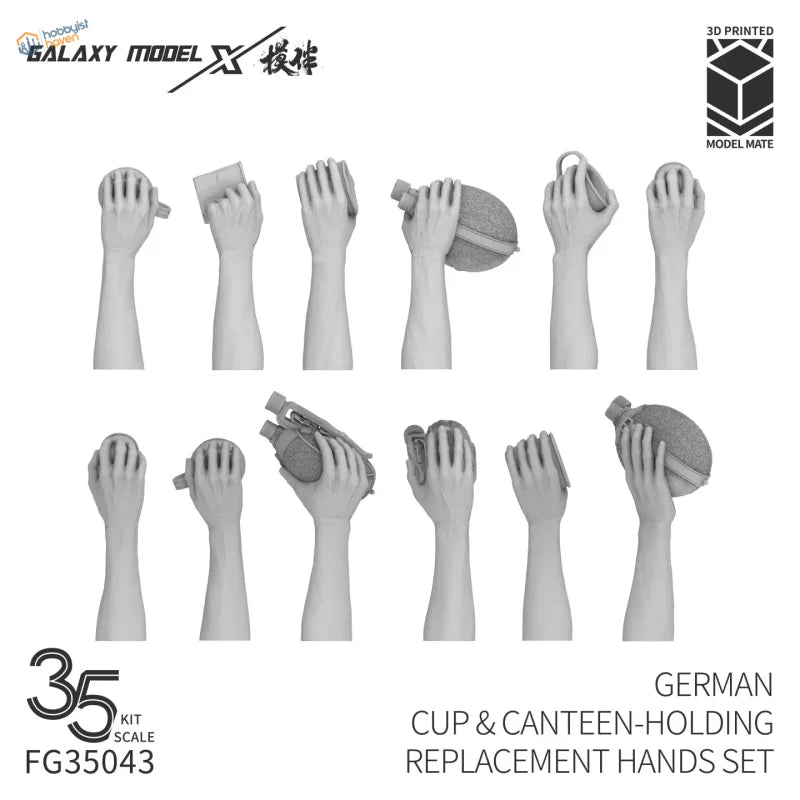 Mains de soldat allemand avec tasse et gourde 1/35