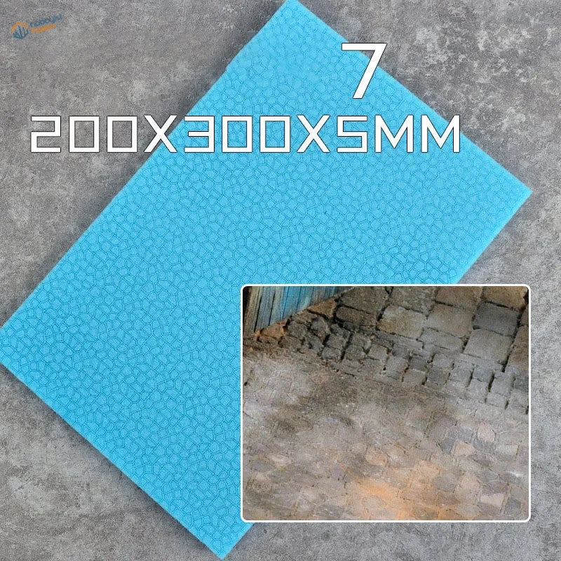 Bright blue hexagonal foam panels for 1/35 scale modeling tools