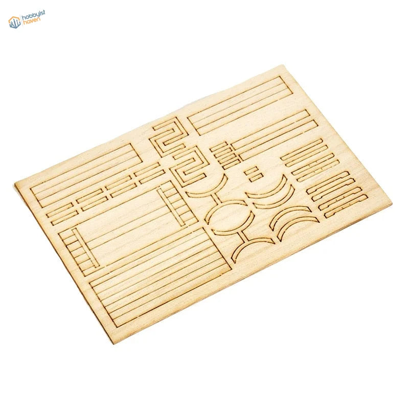 1/35 miniature table and chairs sets with laser-cut Chinese trigrams wood sheet